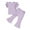 Purple, variant on Musuos Toddler Girls Spring Outfits 1-5T Fly Sleeve Solid Color Rib T-Shirts Tops Elastic Waist Flare Pants 2Pcs Clothes Set