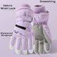 thumbnail image 5 of Guantes de esquí para mujer, impermeables, acolchados, de algodón grueso, pantalla táctil de invierno, cálidos, a prueba de viento, conducción al aire libre, deportes de motocicleta, suaves, 5 of 5
