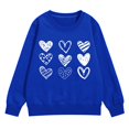 thumbnail image 4 of KAUOD Teen Girls Heart Print Sweatshirts Oversized Crew Neck Long Sleeve Cute Pullover Tops Clothes Kids Cotton Hoodies, 4 of 9