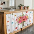 thumbnail image 6 of Spring Flowers Tier Curtains 36 Inch Length, Pastoral Daisy Leaves Rustic Botanical Cafe Short Curtains for Bathroom Over Sink, Small Kitchen Curtain Light Filtering Drapes 2 Panels 27.5"Wx36"L, 6 of 8