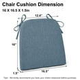 thumbnail image 4 of Shinnwa Chair Cushions for Kitchen Chairs Set of 4 Dining Chair Pads with Ties and Non Slip Back Removable Cover 16" x 16.5",Blue, 4 of 7