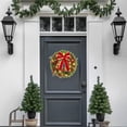 thumbnail image 4 of Hvmvliv 11.81in Lighted Christmas Wreath with Balls and Red Bow Artificial Xmas Wreath for Front Door Decoration Winter Home Front Door Decor Red, 4 of 7