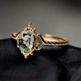 thumbnail image 3 of Moss Agate Ring Oval Cut Gold Silver Delicate Stacking Anniversary Ring for Women Christmas Gift, 3 of 4