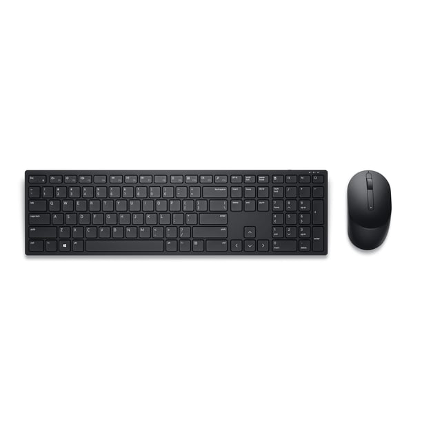 Set de teclado y ratón Dell KM5221W, diseño estadounidense, negro