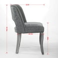 thumbnail image 3 of CQSXDA Fabric Upholstered Wooden Dining Chairs Set of 2, Cozy Farmhouse Style for Kitchen and Dining Room Décor，Beige, 3 of 12