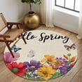 thumbnail image 2 of Round Rugs 7 Ft, Spring Flowers Non Slip Area Rugs for Kitchen Bedroom Entryway, Farmhouse Vintage Country Colorful Floral Washable Carpet Runner Rug Floor Mats for Bedroom Home Decor, 2 of 8