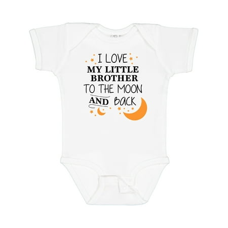 

Inktastic I Love My Little Brother to the Moon and Back Gift Baby Boy or Baby Girl Bodysuit