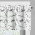 thumbnail image 3 of Ambesonne Jazz Music Window Valance, Doodle Trumpet Blues, 54" X 12", Black White, 3 of 5
