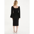 thumbnail image 2 of QUIZ - Women's Black Cape-Sleeve Midi Dress, 2 of 4