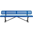 thumbnail image 3 of 96" Perforated Metal Outdoor Picnic Bench with Backrest, Blue, 3 of 7