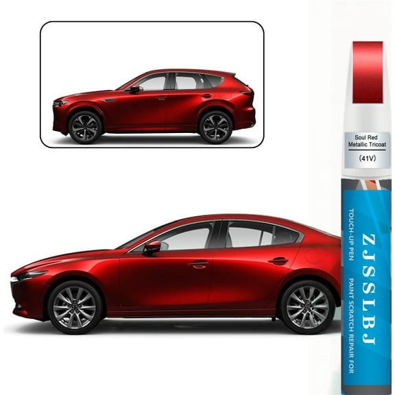 41V Soul Red Metallic Tricoat Touch Up Paint for Mazda, Car Paint Pen Scratch Repair Two-In-One Touch Up Paint, Premium Car Scratch Remover for Deep Scratches