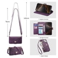 thumbnail image 4 of ZZkhGO Versatile Leather Handbag, Hanging Strap Backpack with Carrying Handle Card Slot, Convertible Purse for Daily Commute Travel Office, Purple, 4 of 7