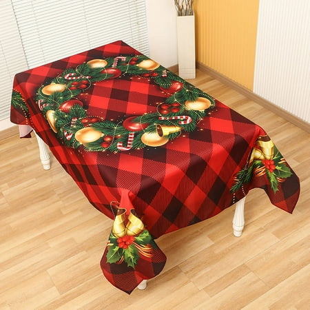 

Haykey Christmas Tablecloth Christmas Tablecloth Rectangular Holiday Party Tablecloth Cover 140*180Cm