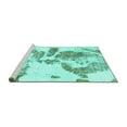thumbnail image 2 of Ahgly Company Machine Washable Indoor Square Abstract Turquoise Blue Modern Area Rugs, 5' Square, 2 of 4