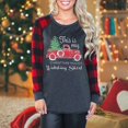 thumbnail image 2 of Fiaer Christmas Wome Plaid Long Sleeve T Shirts Cute Graphic Crew Neck Loose Fit Trendy Plus Size Casual Xmas Tops Red S, 2 of 4
