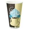 Duo Shield Insulated Paper Hot Cups, 16 Oz, Tuscan Chocolate/blue/beige (525/Carton)