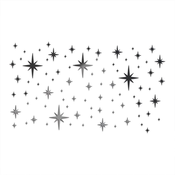 82 Pzas de Stickers de Pared de Espejo de Estrella de Acrílico Impermeables Autoadhesivas para Decoración de Habitación Infantil, Jardín de Infantes y Hogar