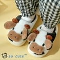 thumbnail image 6 of Drecage Toddler Boys Girls Cute Cow Slippers Kids Non-Slip Fuzzy Bedroom House Shoes, 6 of 7