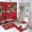 Color-1, variant on Red Roses Floral Seamless Pattern Shower Curtain Set 4PCs with Hooks Waterproof Bathroom Toilet Mat Lid Decor