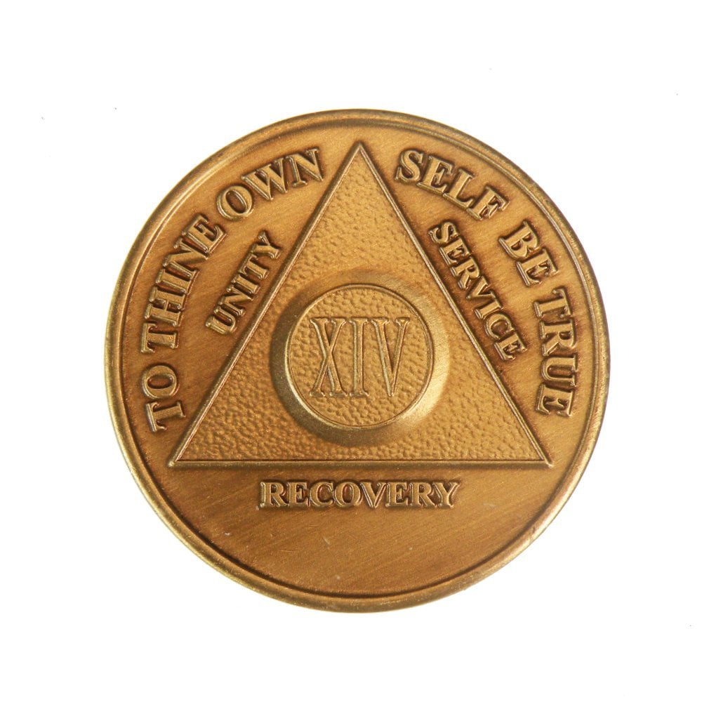 14 Year AA Medallion Bronze Sobriety Chip - Walmart.com