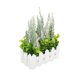 thumbnail image 1 of Decoración de escritorio con flores artificiales, maceta con cerca de estacas. blanco, 1 of 9
