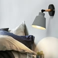 thumbnail image 5 of Giunmcul 9in Iron Wall Sconce Bedside Wall Lamp with Wooden Accent E27 Socket Modern Aisle Bedroom Lighting Fixture 1pc, 5 of 7