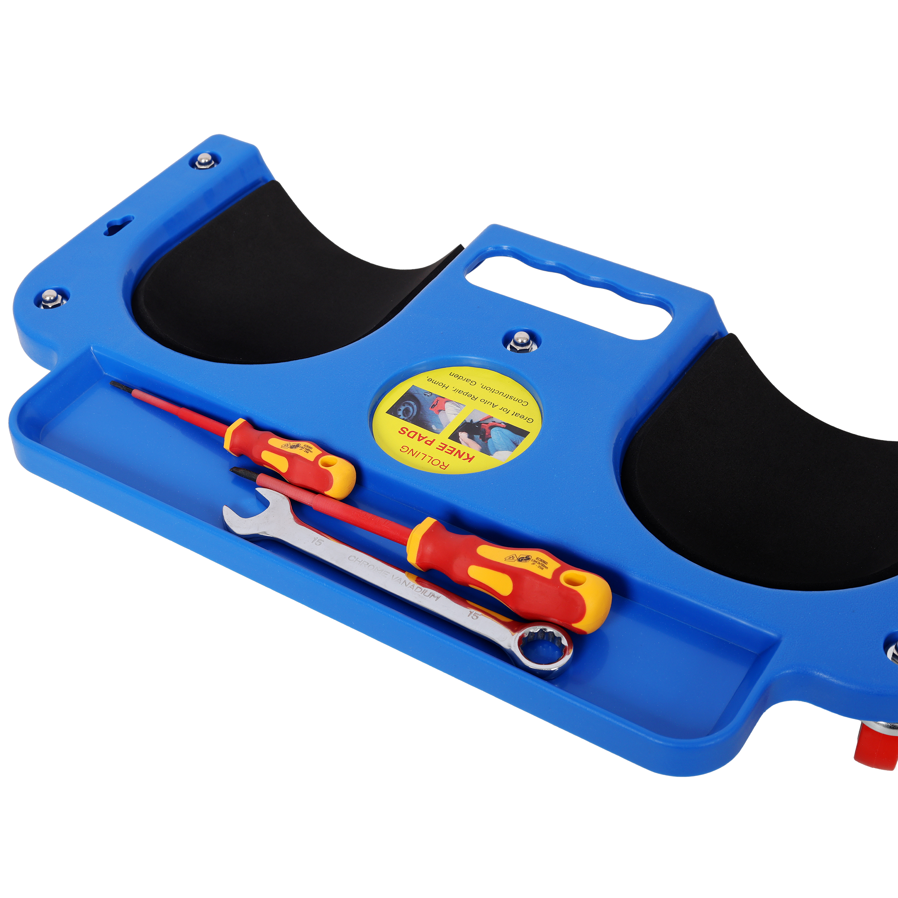 Rolling Knee Creeper Durable Knee Pads with 360 Degree Turn Casters and Tool Tray,for Garage Workshop Garden,Blue