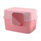 thumbnail image 1 of Caja de arena para mascotas completamente cubierta, inodoro para gatos, arenero, suministros de limpieza para mascotas con Rosa, 1 of 9
