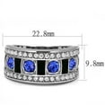 thumbnail image 2 of Womens Ring Sapphire Blue Stainless Steel Ring with Top Grade Crystal, 2 of 4