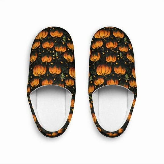 Halloween Slippers Haunted Jack-O'-Lantern Scary Pumpkins - MENS Indoor Slippers Halloween Gifts For Mom Costume Pumpkin Shoes