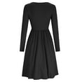 thumbnail image 3 of Vestido Informal con Escote en V para Mujer Tapeta con Botones Elegante Túnica de Manga Larga Vestidos Informales con Volantes hasta la Rodilla Y Bolsillos ANGGREK Otros, 3 of 6