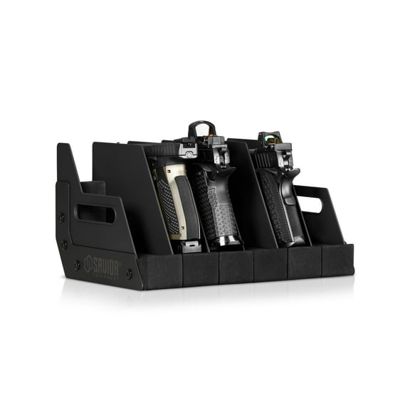 Savior Equipment 6 Slot Pistol Rack, Black, 12.5 x 7 x 9.5