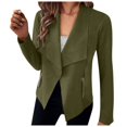 thumbnail image 1 of WEAIXIMIUNG Veste de Moto pour Femmes Automne et Hiver Mode Décontractée Couleur Unie Col à Revers Poche Zippée Manches Longues Veste Décontractée, 1 of 6
