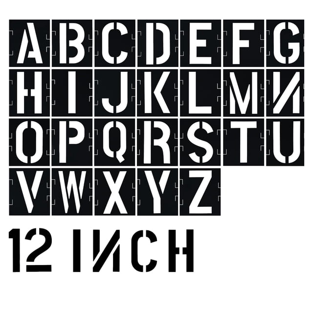 Kit de plantillas Yushanju de 30 cm para letras del alfabeto, arte y manualidades, encajables