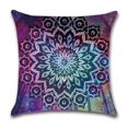 thumbnail image 5 of Juego de 4 Fundas de Almohada de Algodón 45 x 45 cm y Lino Estampado Hippie Bohemio Azul Mandala Flor Funda de Cojín Cuadrada para Cama Coche Hogar Sofá, 5 of 5