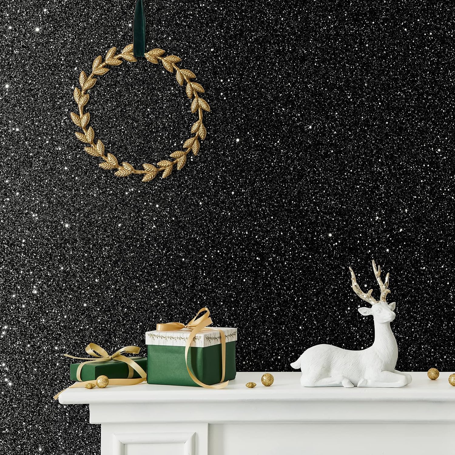 Black Glitter Contact Paper 15.7''x236'' Self Adhesive Black Glitter Wallpaper Roll Removable Glitter Fabric Wall Paper Sparkle Peel and Stick Wallpaper Decorative for Bedroom Accent Walls