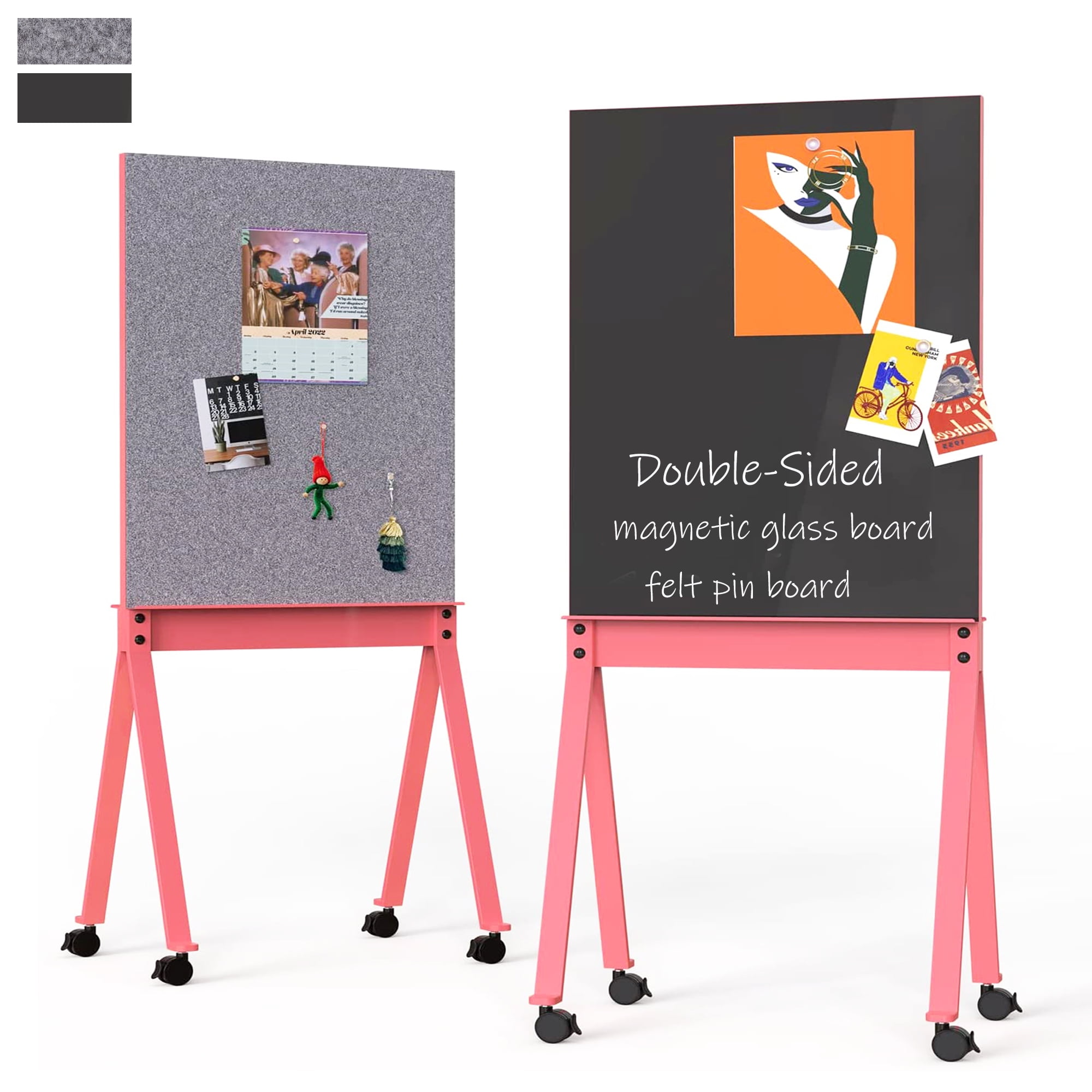 1 pc, Double-Sided Magnetic Drawing Board for Kids - Reversible Whiteboard  & Blackboard with Teaching Supplies and Painting Accessories - Perfect Back