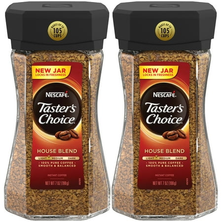 NESCAFE TASTER'S CHOICE House Blend Instant Coffee 2–7 oz. Jars