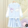thumbnail image 5 of Sanrios-Chaqueta de béisbol informal para niños, conjunto de uniforme de estilo Kawaii, falda JK, Kuromi My Melody, Cinnamoroll, 5 of 5