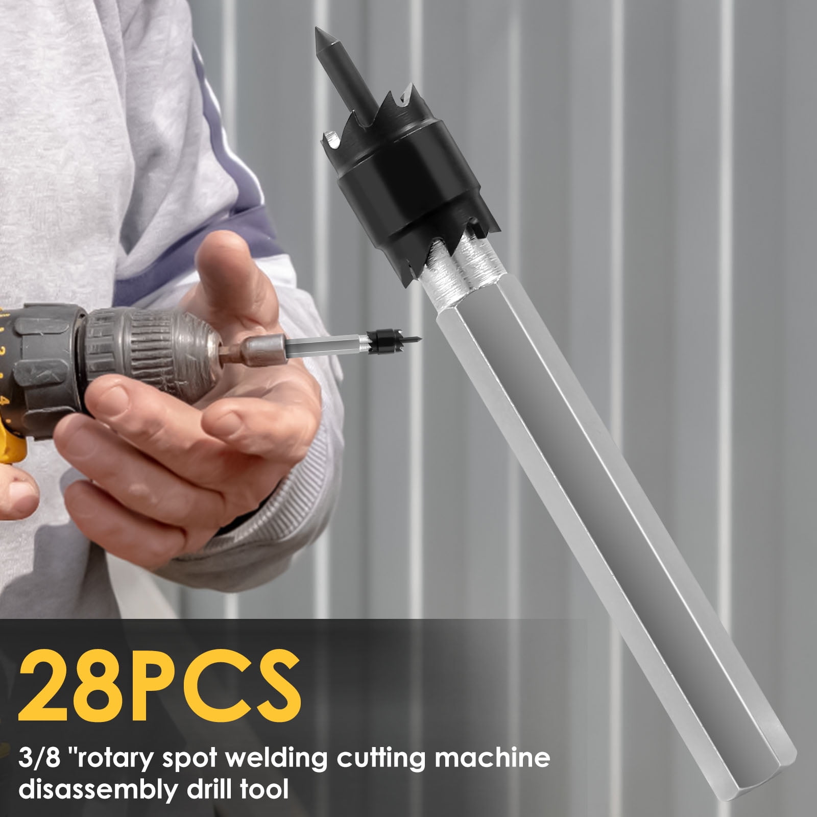 28Pcs High Speed Steel Spot Weld Cutter Set Precise Efficient Spot Weld Remover Drill Bit High Safety Welding Cutter Bit for DIY