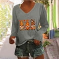 thumbnail image 1 of Pntutb Mujeres Casual Imprimir suelta manga larga con cuello en V tops Pntutb Pntutb-6417, 1 of 5