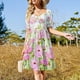 thumbnail image 2 of Vestido rosa ranúnculus buttercup field de manga corta vestidos de mujer vestido de noche vestido largo de mujer, 2 of 6
