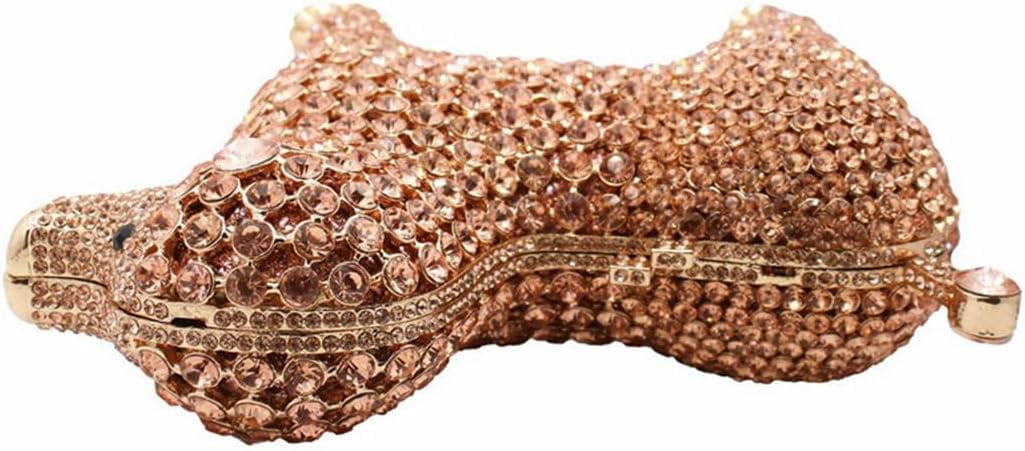 Baguery Luxury Poodle Rhinestone Clutch Purse for Women, Sparkling Crystal Evening Bag Wedding Party Phone-Friendly Animal Purse