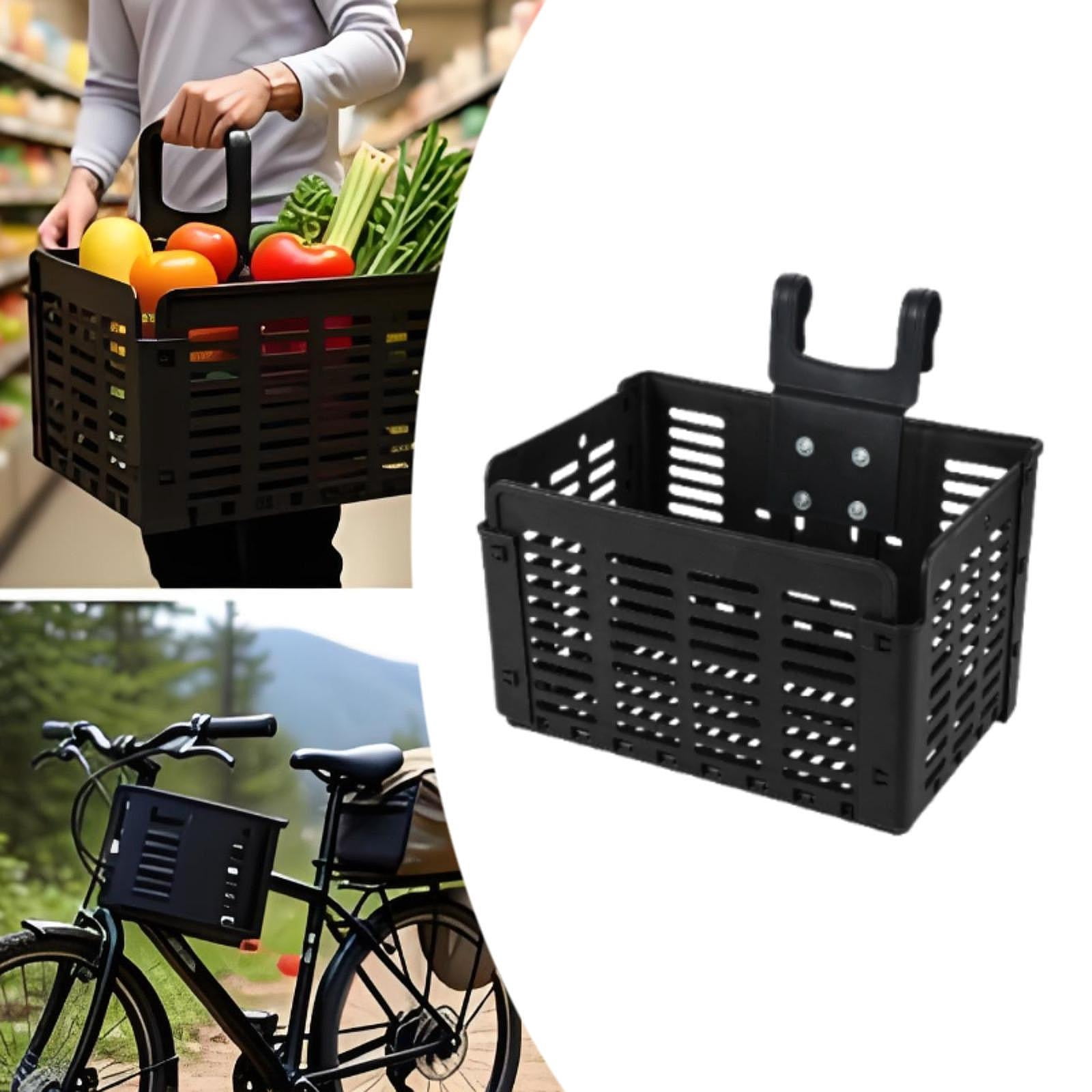 harayaa Bike Basket Installation Front Handlebar Mountain Detchable Folding Basket Quick