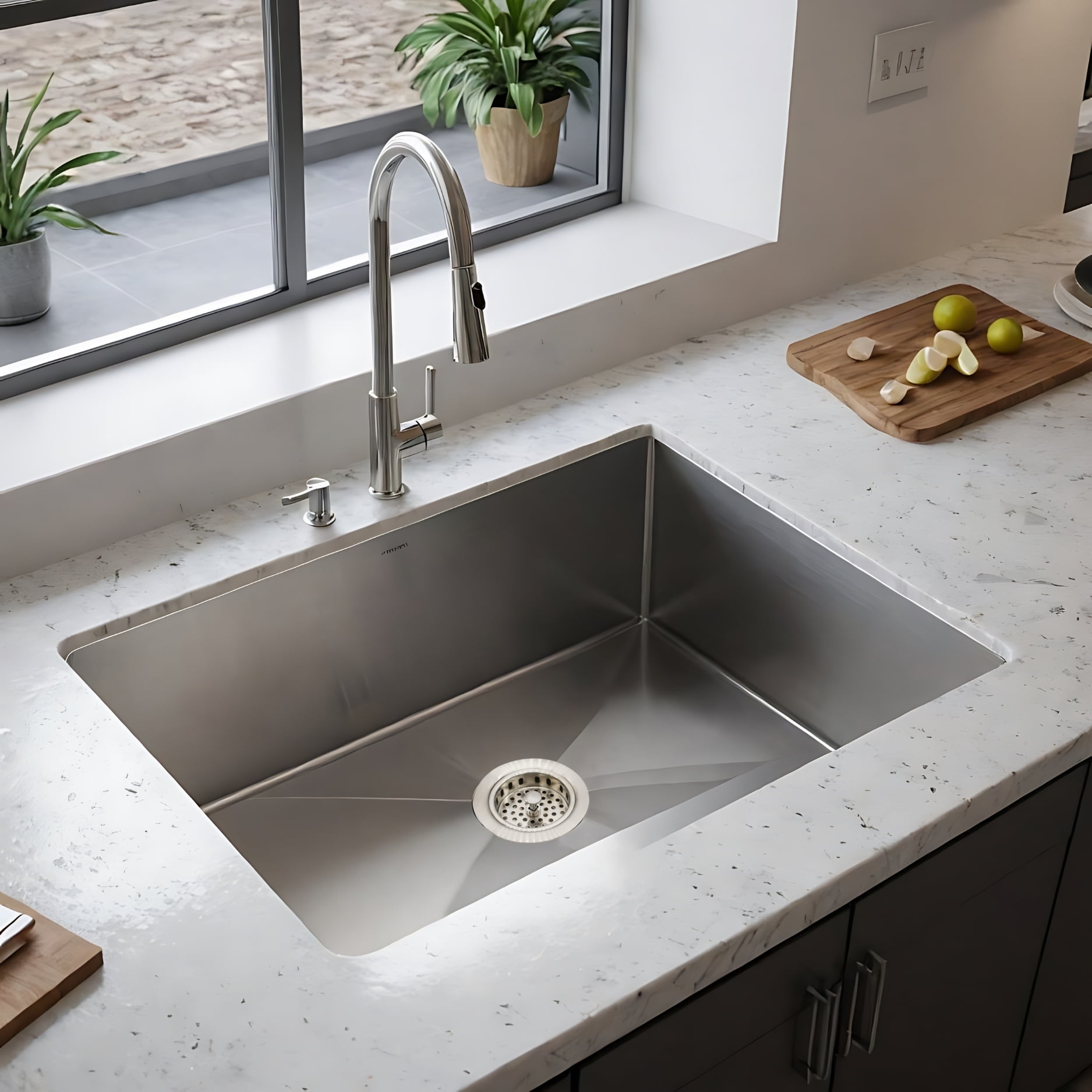 Westbrass COMBO PACK 3-1/2" Wing Nut Style Sink Strainer and Extra-Deep Waste Disposal Trim, Stainless Steel
