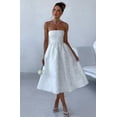 thumbnail image 4 of Vestidos de verano sin tirantes para el regreso a casa con bolsillos, corsé, línea A, midi, para fiesta de cóctel, vestidos de color verde azulado, 4 of 6