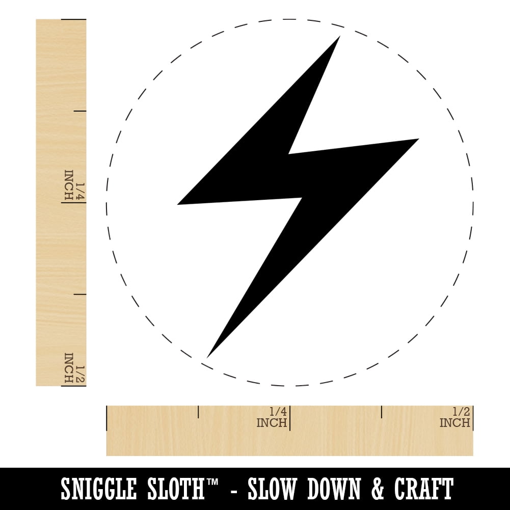 Lightning Bolt Thunderbolt Self-Inking Rubber Stamp Ink Stamper - Dry Pad (No Ink) - Mini 1/2 Inch