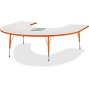 Jonti-Craft Berries Elementary Height Prism Edge Horseshoe Table - Laminated Horseshoe-shaped, Orange Top - Four Leg Base - 4 Legs - Adjustable Height - 15" to 24" Adjustment - 66" Table Top...