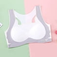 thumbnail image 5 of Girls Soft Training Bras Seamless First Bra Girls Sports Bras Longline Crop - No Pads, Chest Double Lined White 9-12Y, 5 of 8