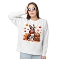 thumbnail image 2 of Welcome Fall Boston Terrier Enjoys School Time Autumn Fall Leaves Sweatshirt Unisex Merch Gentleman Dog Lover Gifts - 02013, 2 of 6